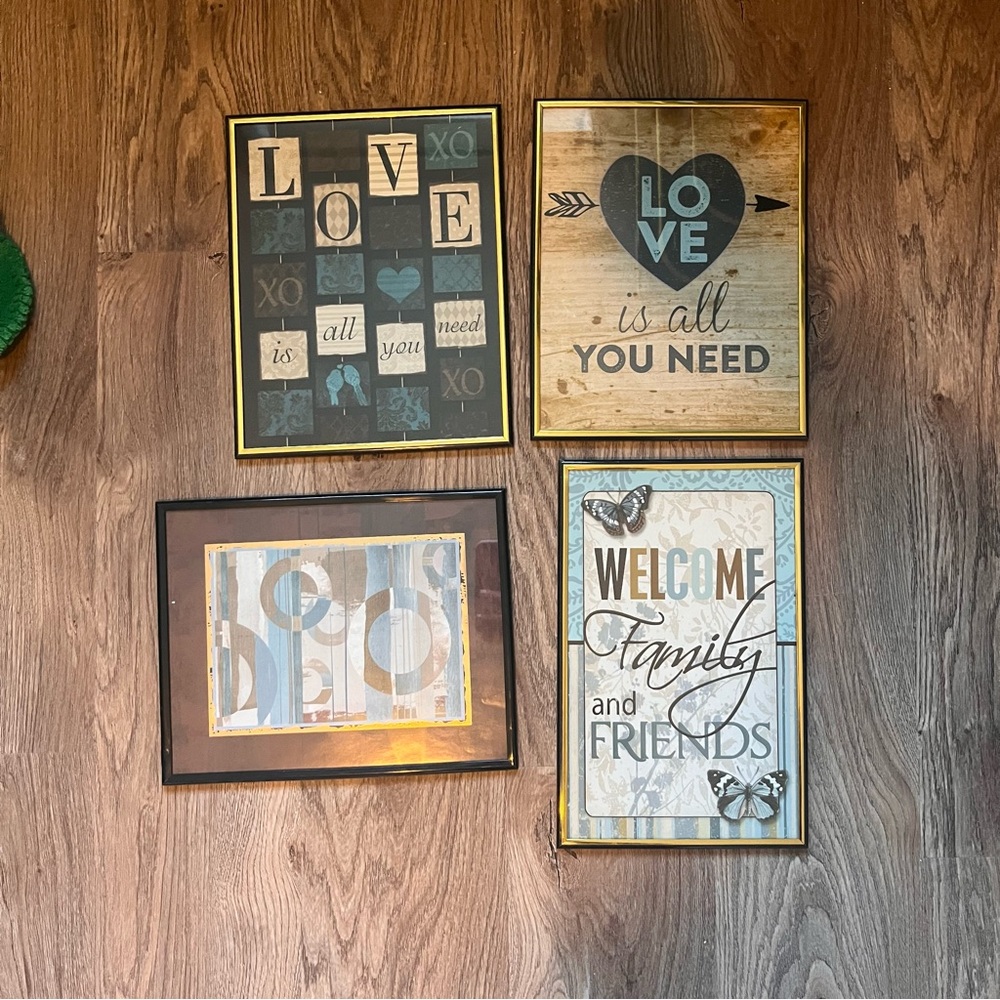 Set of 4 wall decor for guest room